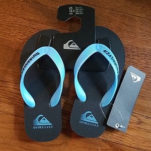 NWT Quiksilver Boys Flip Flops Blue Quicksilver